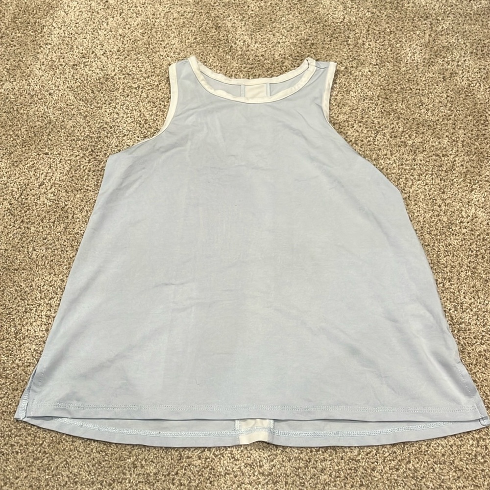 Light Blue Stripe Athletic Tank
